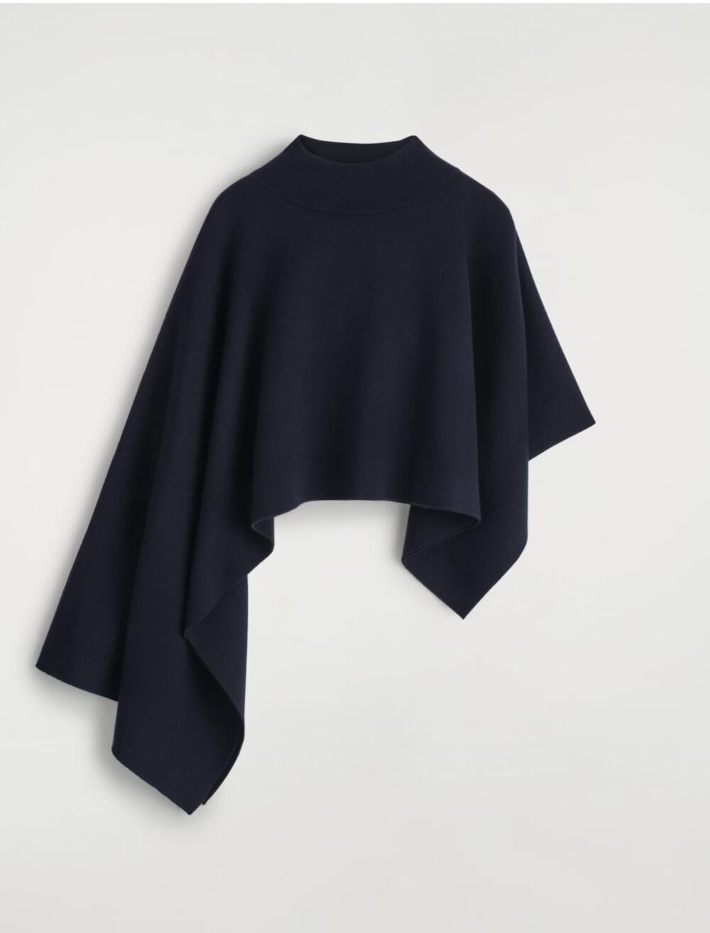 NWT COS Asymmetric Double Knit Wool Cape in Black